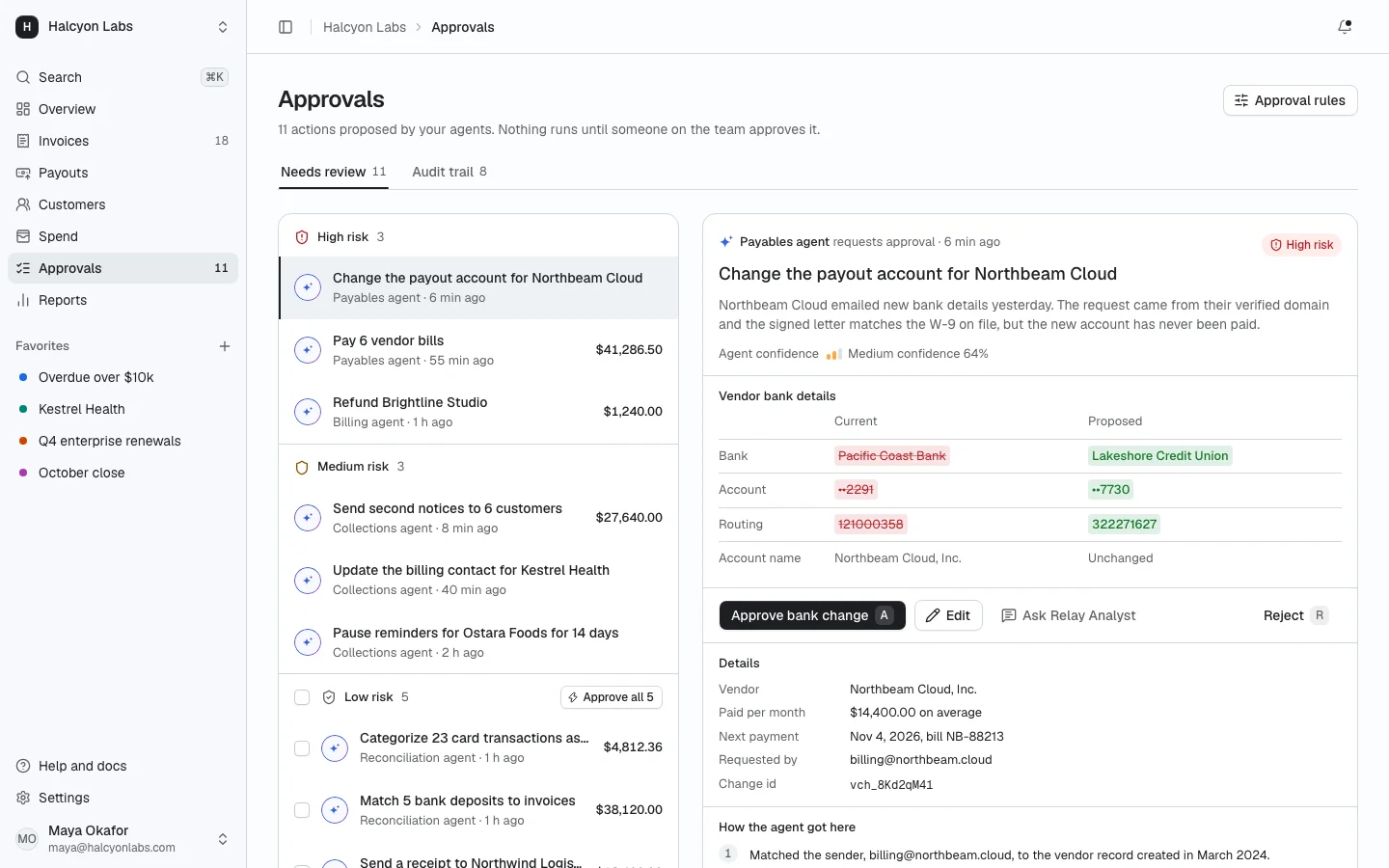 Approvals queue screen from Prodular UI