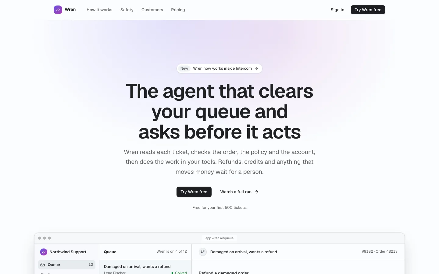AI product landing screen from Prodular UI