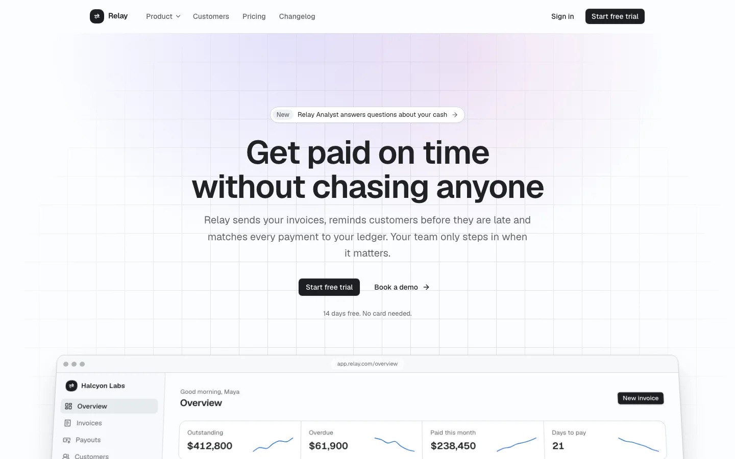 SaaS landing screen from Prodular UI