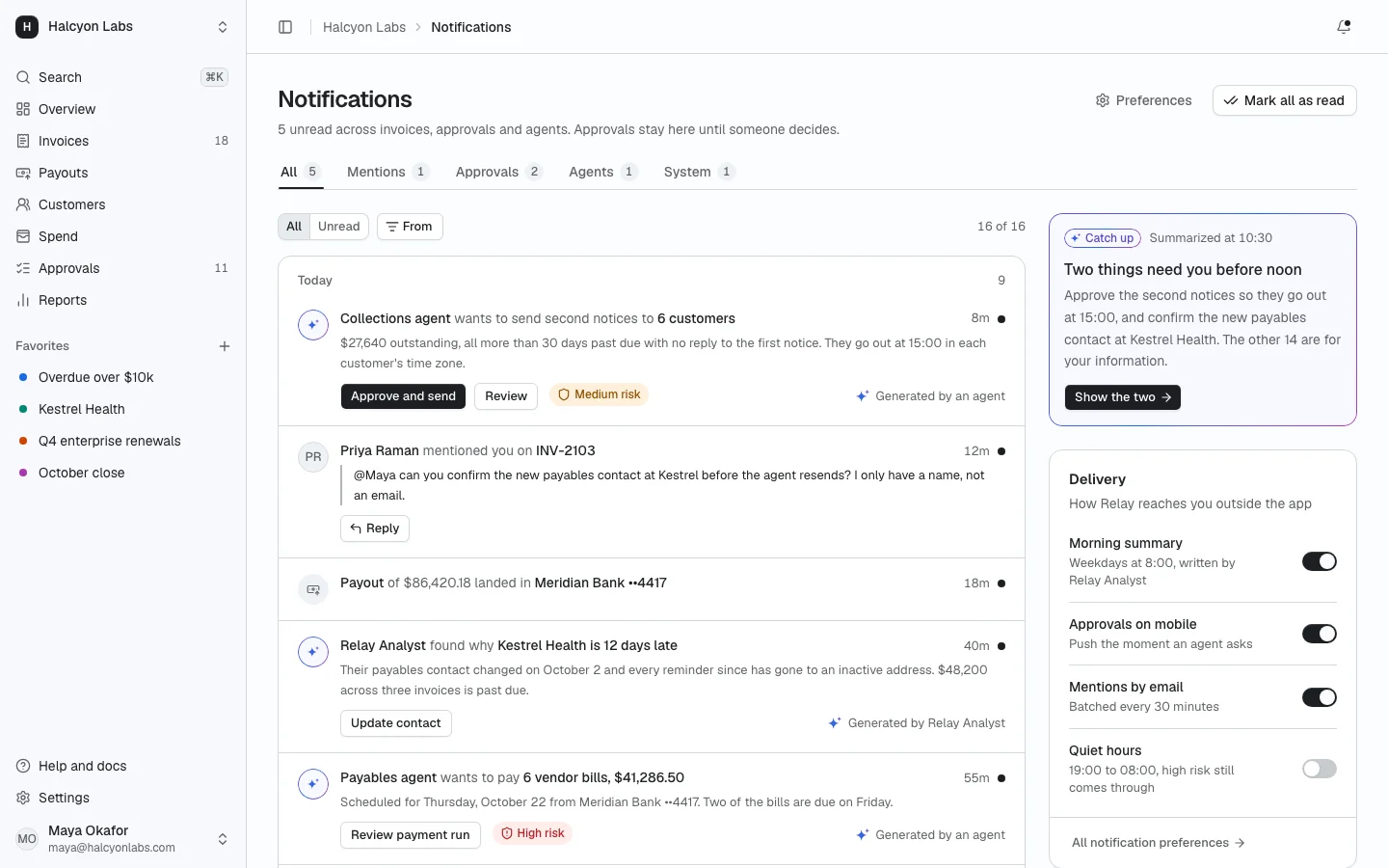 Notifications screen from Prodular UI