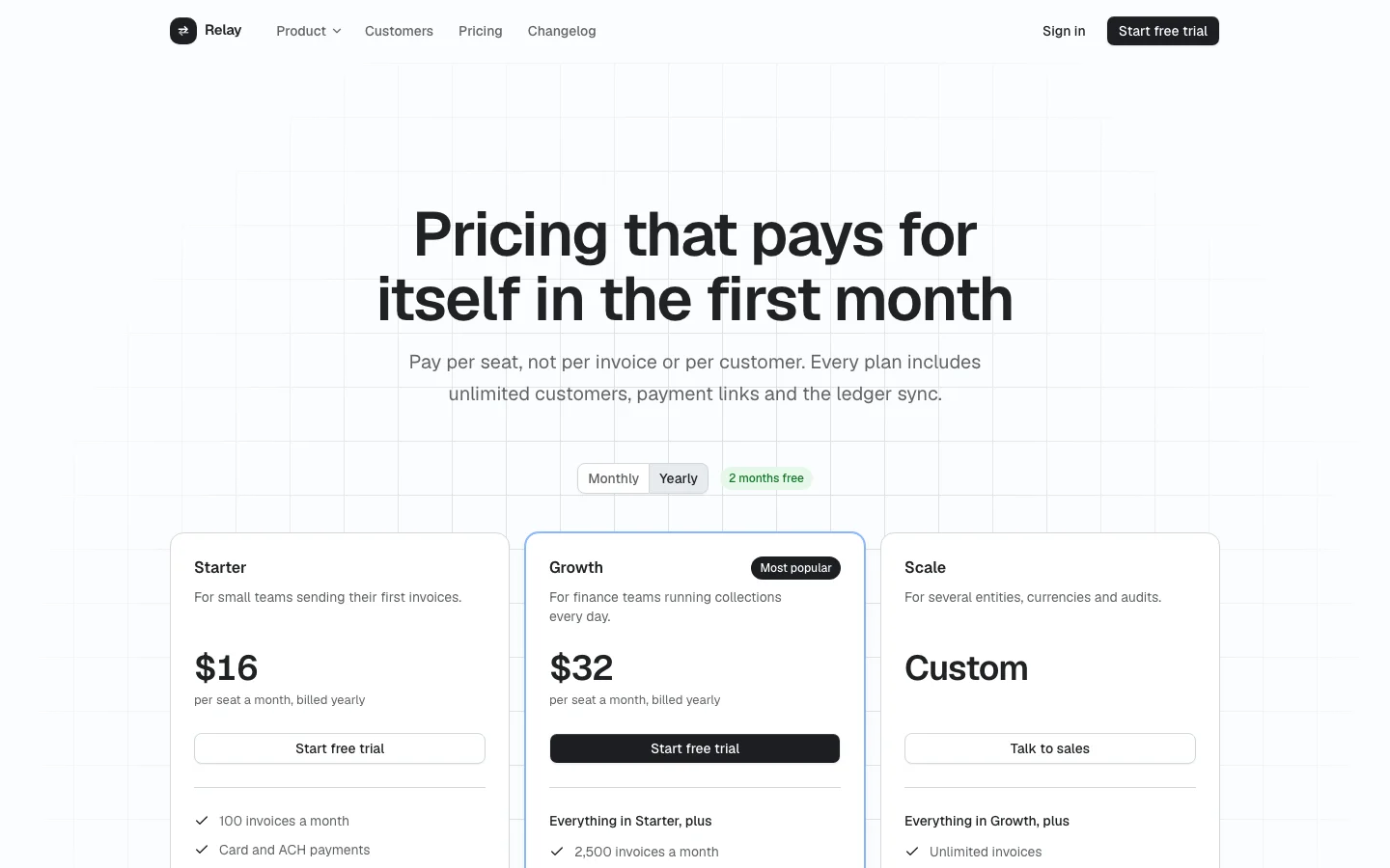 Pricing page screen from Prodular UI